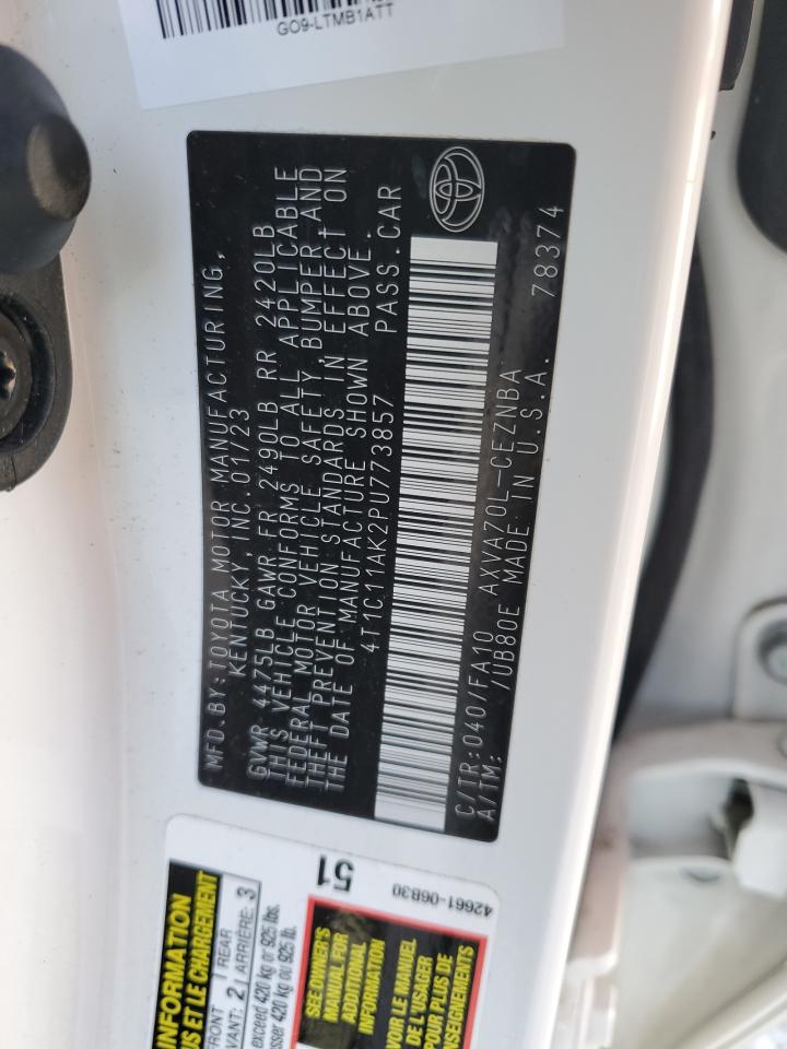 2023 Toyota Camry Le VIN: 4T1C11AK2PU773857 Lot: 93192785