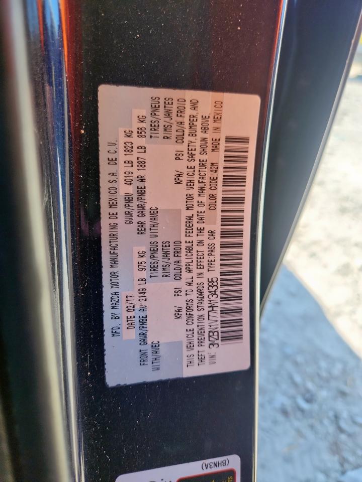 2017 Mazda 3 Touring VIN: 3MZBN1V77HM134385 Lot: 91674365