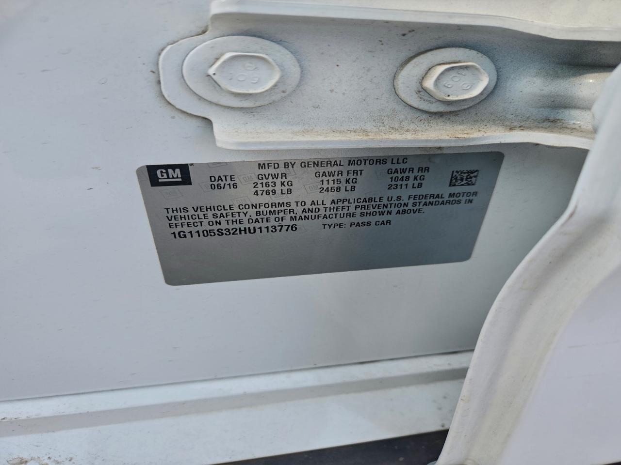 2017 Chevrolet Impala Lt VIN: 1G1105S32HU113776 Lot: 94181145