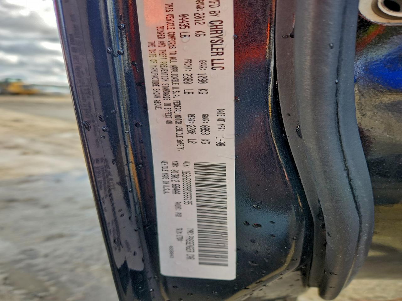 2008 Dodge Caliber VIN: 1B3HB28B98D666195 Lot: 94222935