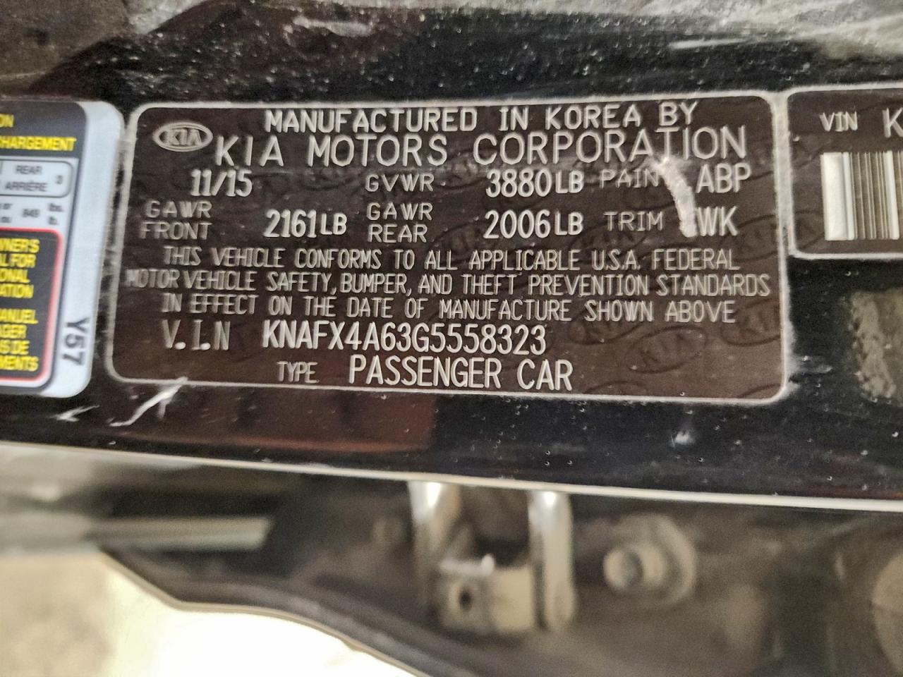 2016 Kia Forte Lx VIN: KNAFX4A63G5558323 Lot: 93705235