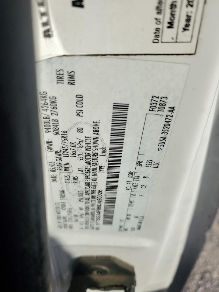 2006 Ford Econoline E350 Super Duty Van VIN: 1FTSS34P86DA90026 Lot: 91965915