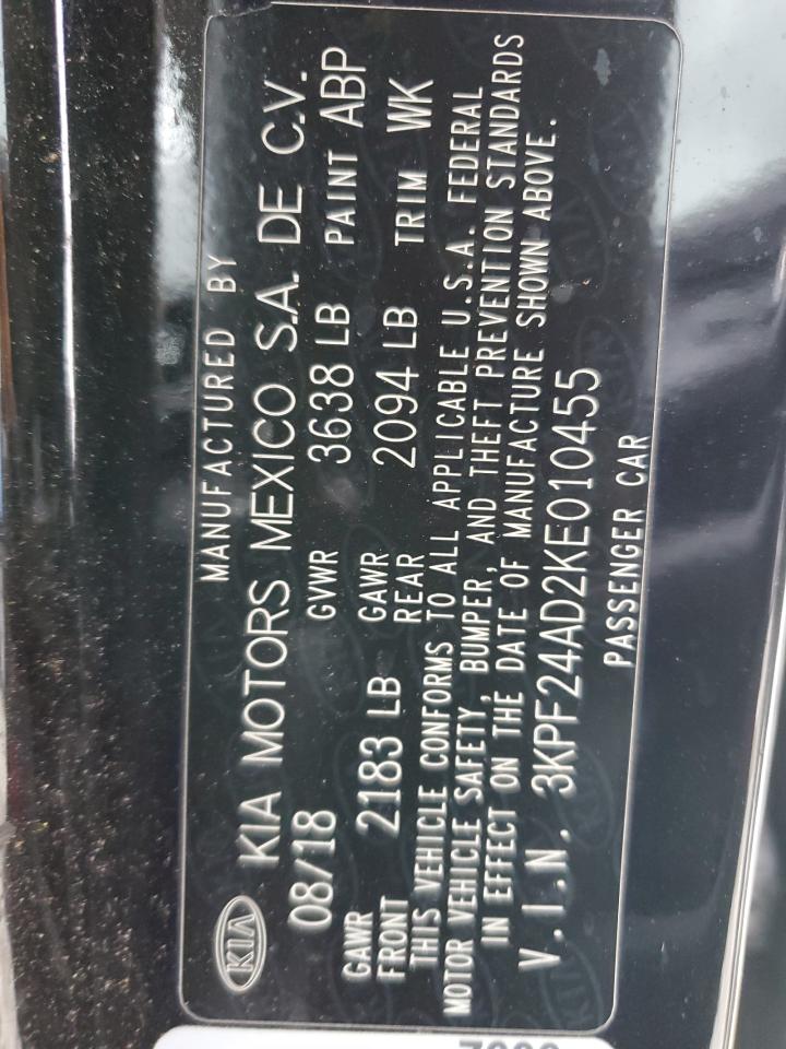 2019 Kia Forte Fe VIN: 3KPF24AD2KE010455 Lot: 91881145