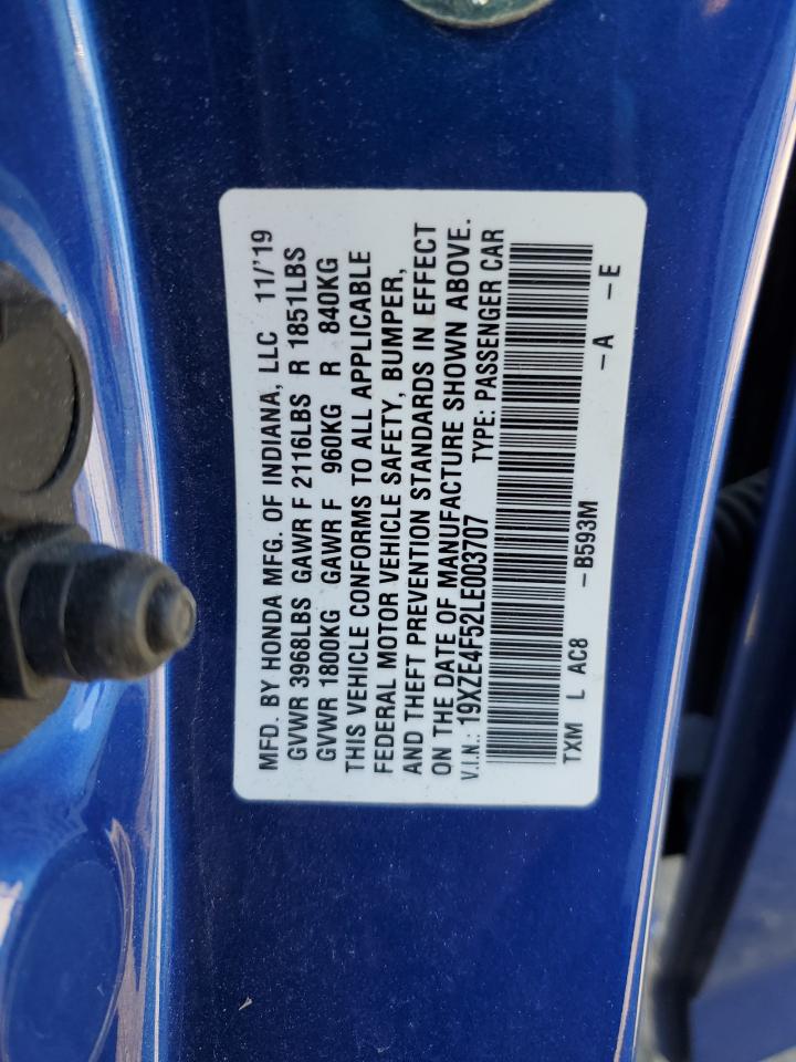 2020 Honda Insight Ex VIN: 19XZE4F52LE003707 Lot: 92302415