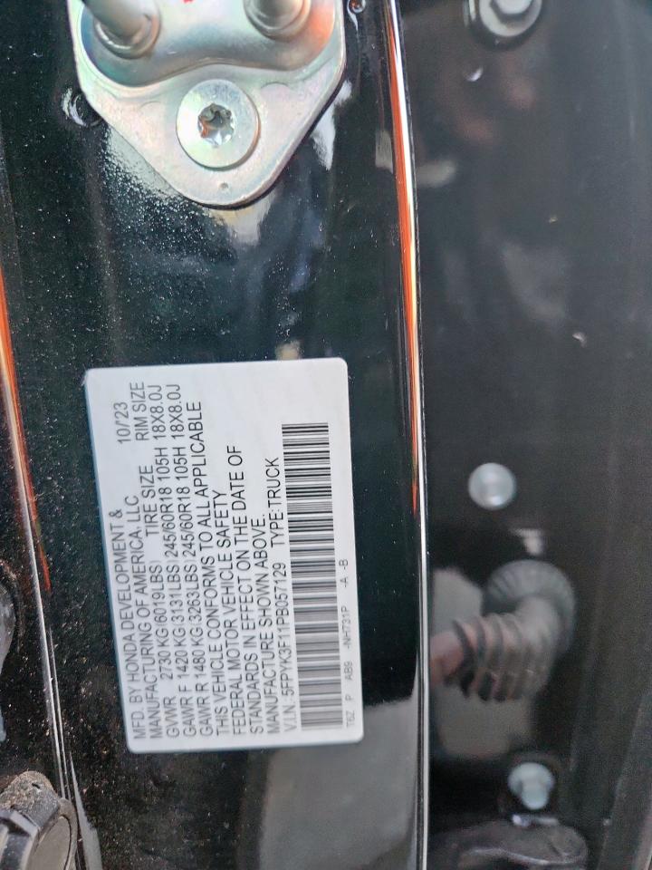 2023 Honda Ridgeline Sport VIN: 5FPYK3F11PB057129 Lot: 92199225