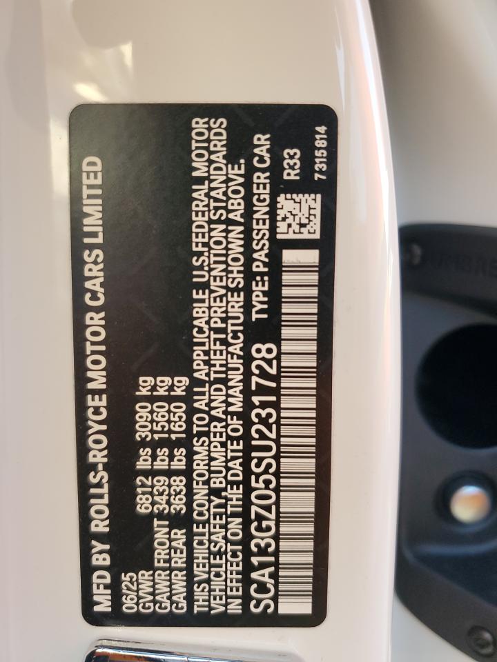 2025 Rolls-Royce Ghost VIN: SCA13GZ05SU231728 Lot: 90995755