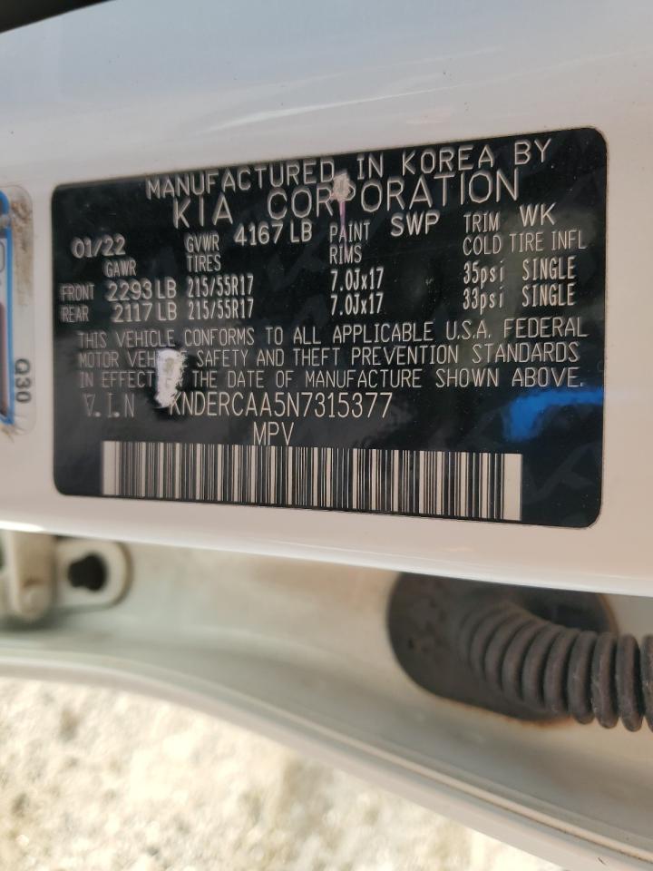 2022 Kia Seltos Ex VIN: KNDERCAA5N7315377 Lot: 92448065