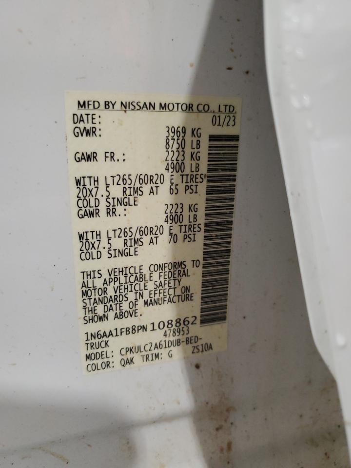 2023 Nissan Titan Xd Sv VIN: 1N6AA1FB8PN108862 Lot: 93567245