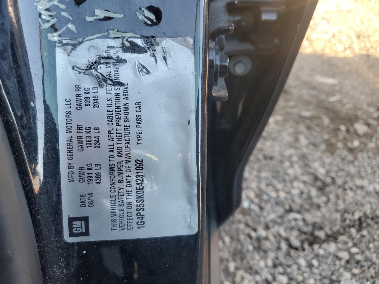 2014 Buick Verano VIN: 1G4PS5SK0E4231092 Lot: 91568955