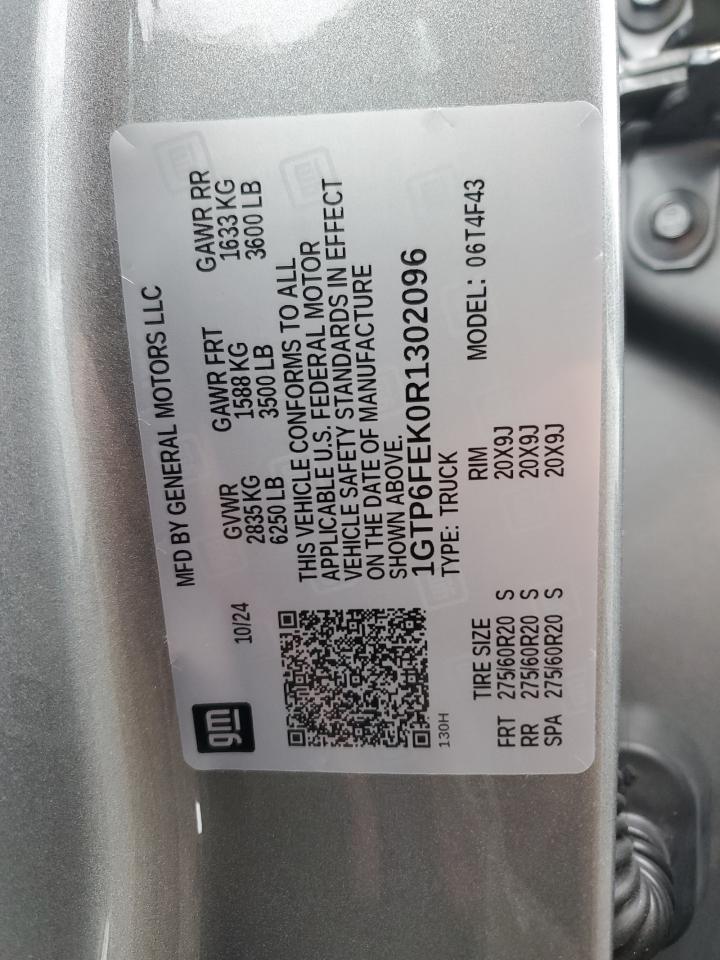2024 GMC Canyon Denali VIN: 1GTP6FEK0R1302096 Lot: 92855745
