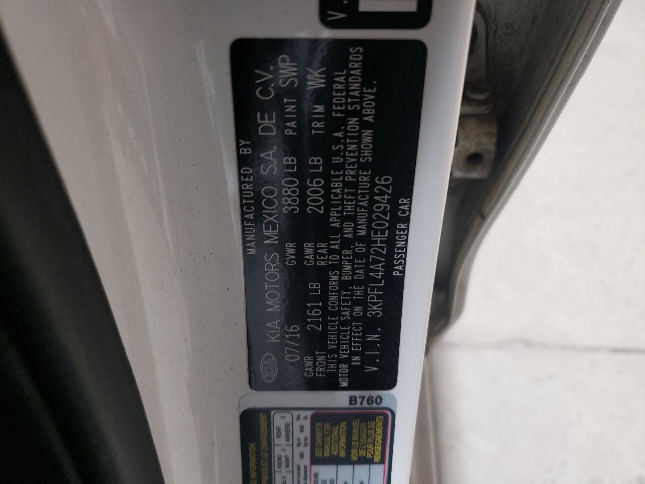 2017 Kia Forte Lx VIN: 3KPFL4A72HE029426 Lot: 93258925