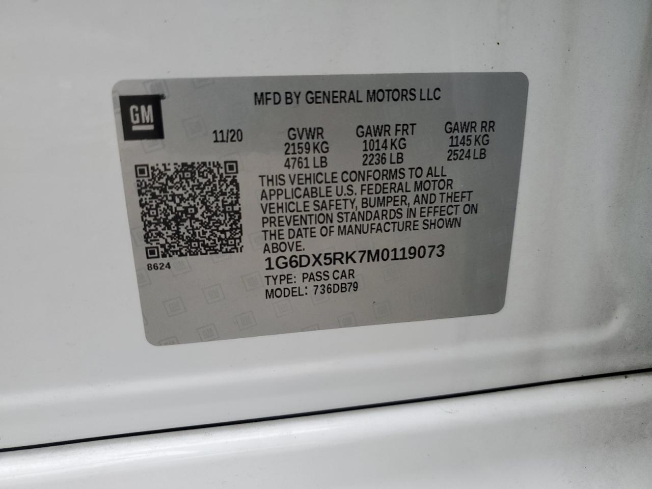 2021 Cadillac Ct5 Luxury VIN: 1G6DX5RK7M0119073 Lot: 93605915