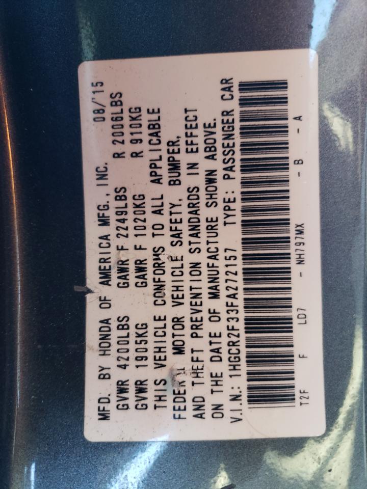 2015 Honda Accord Lx VIN: 1HGCR2F33FA272157 Lot: 93533545