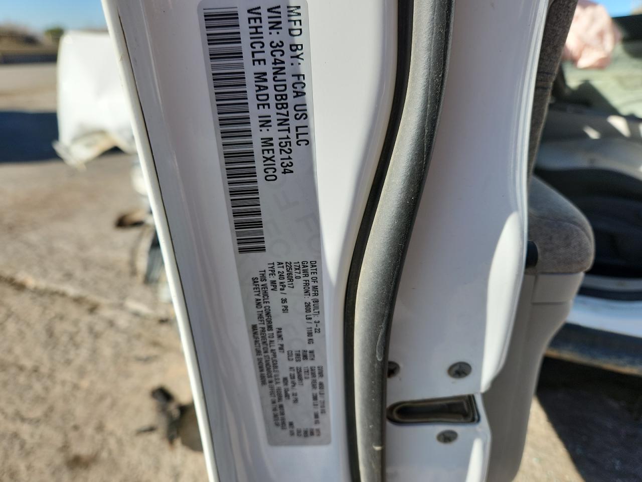 2022 Jeep Compass Latitude VIN: 3C4NJDBB7NT152134 Lot: 91911115