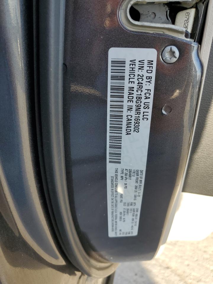 2022 Chrysler Pacifica Touring L VIN: 2C4RC1BG9NR169302 Lot: 93192675