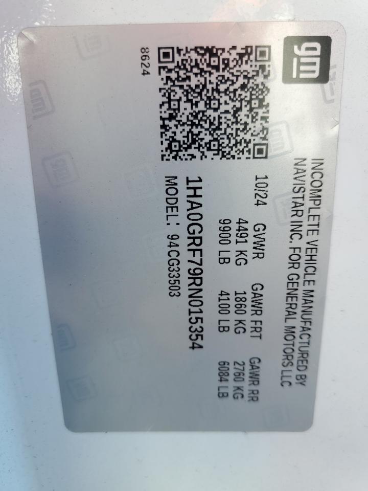 2024 Chevrolet Express G3500 VIN: 1HA0GRF79RN015354 Lot: 91567105