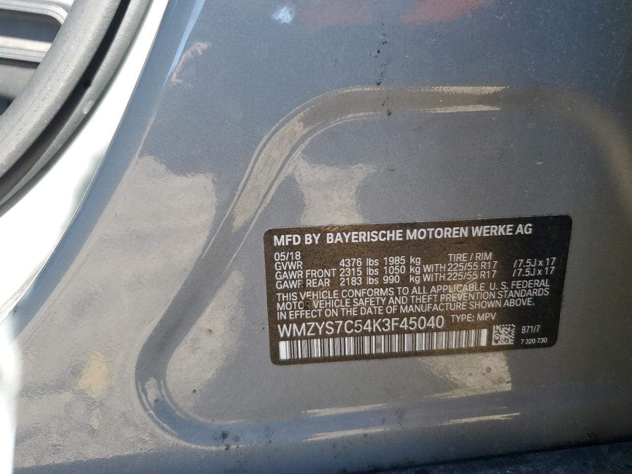 2019 Mini Cooper Countryman VIN: WMZYS7C54K3F45040 Lot: 91827735