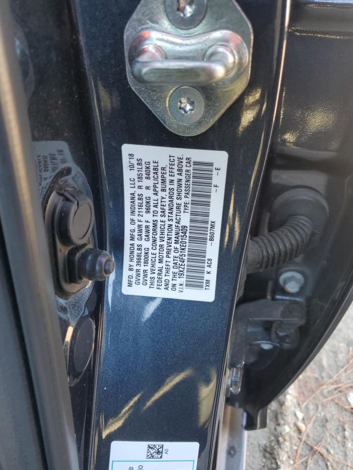 2019 Honda Insight Ex VIN: 19XZE4F51KE015409 Lot: 93208145