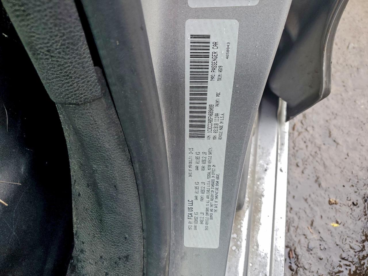 2015 Chrysler 200 Limited VIN: 1C3CCCAB5FN689099 Lot: 94724975