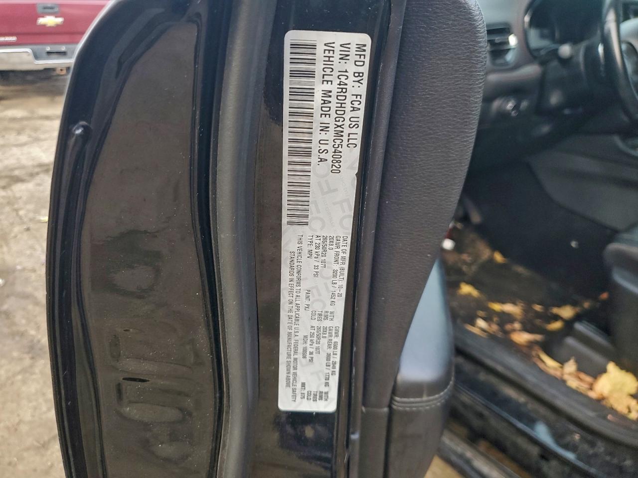 2021 Dodge Durango Gt VIN: 1C4RDHDGXMC540820 Lot: 80195265