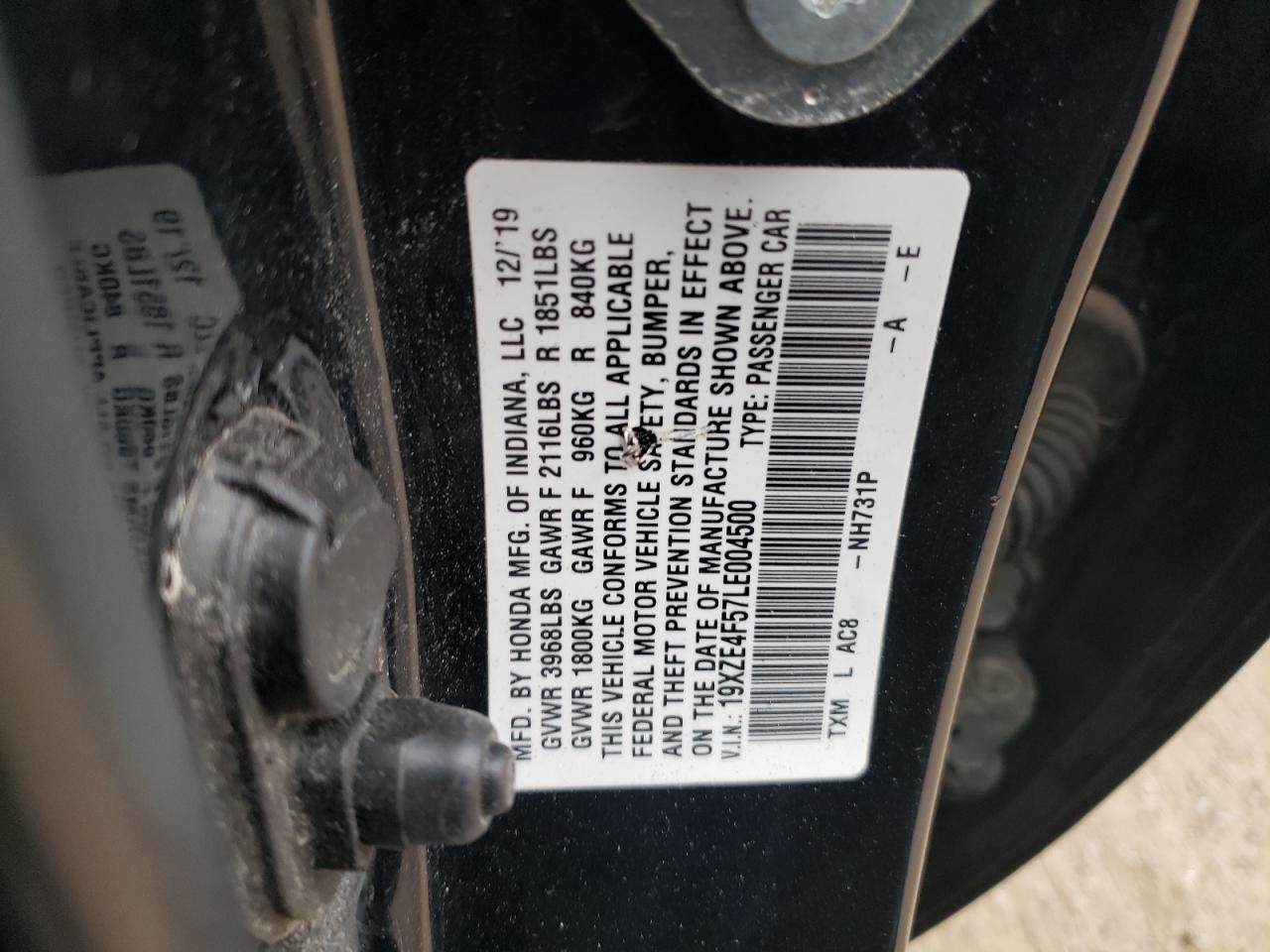 2020 Honda Insight Ex VIN: 19XZE4F57LE004500 Lot: 91669495