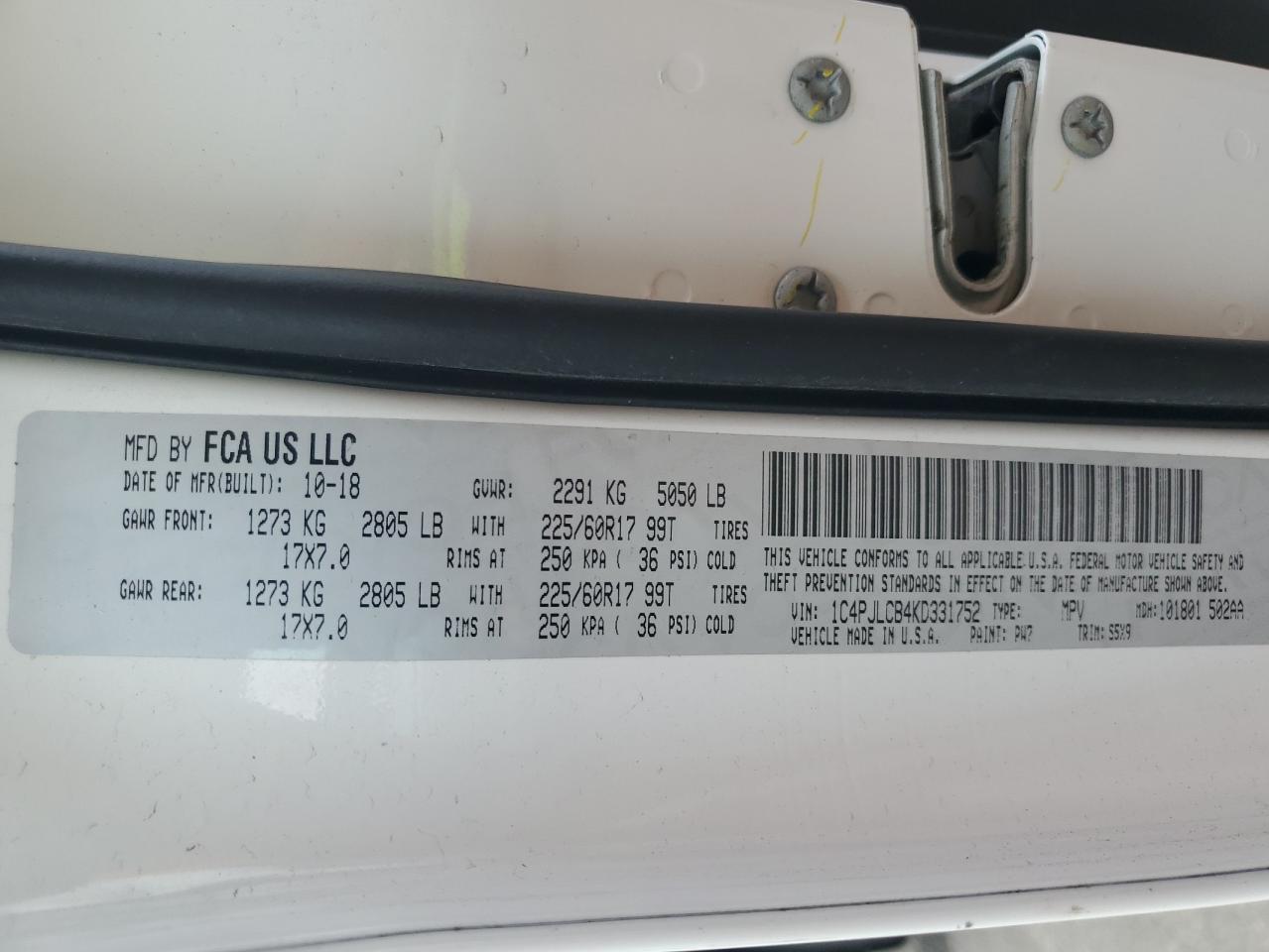 2019 Jeep Cherokee Latitude VIN: 1C4PJLCB4KD331752 Lot: 91884045