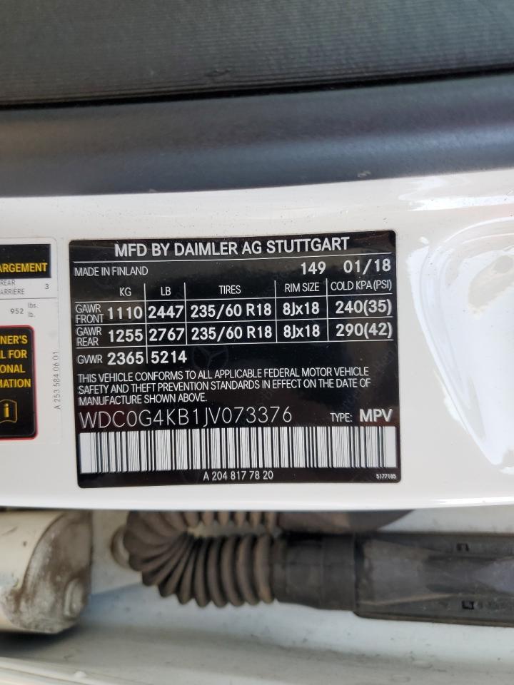2018 Mercedes-Benz Glc 300 4Matic VIN: WDC0G4KB1JV073376 Lot: 87232885