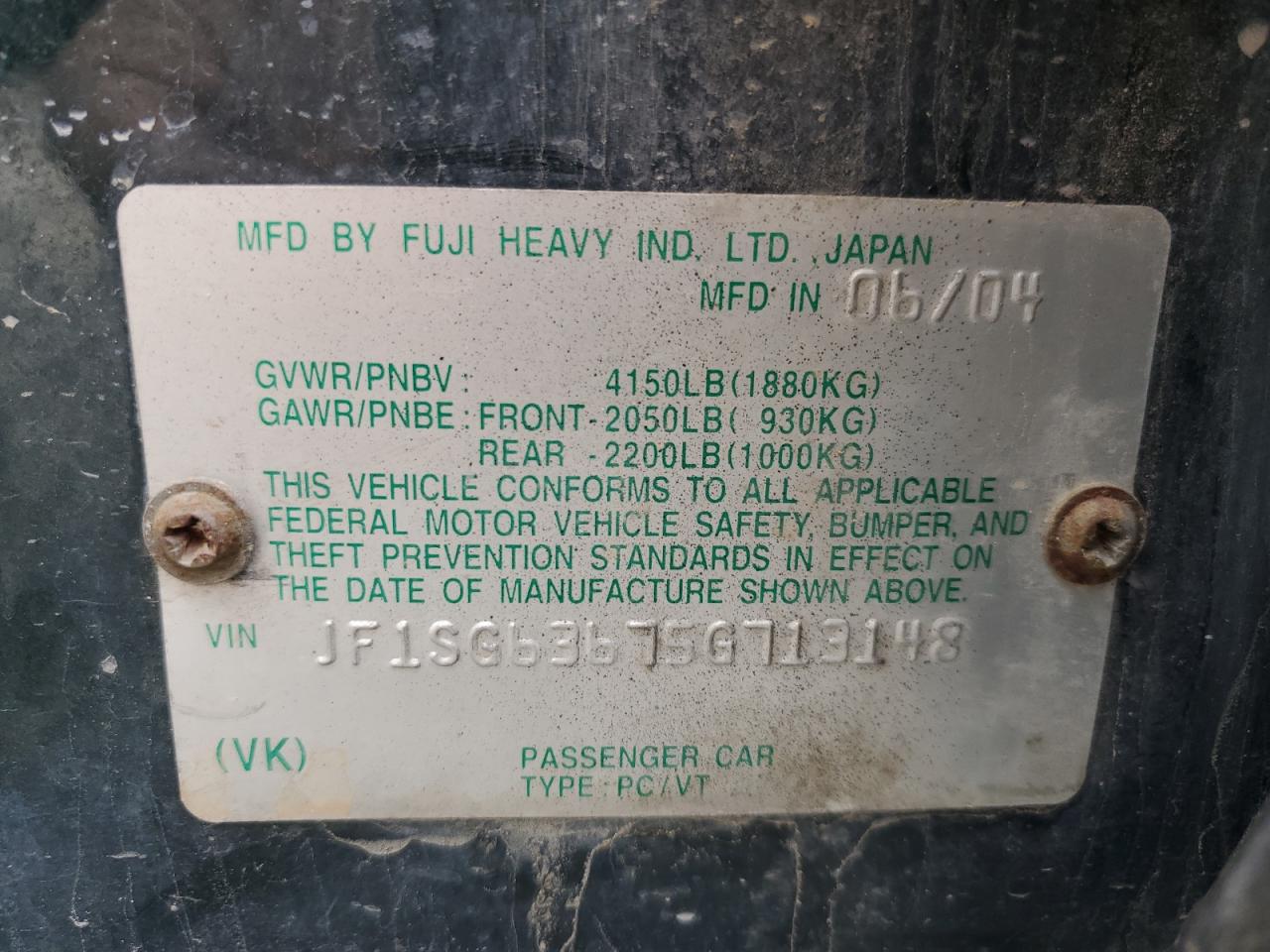 2005 Subaru Forester 2.5X VIN: JF1SG63675G713148 Lot: 91489735