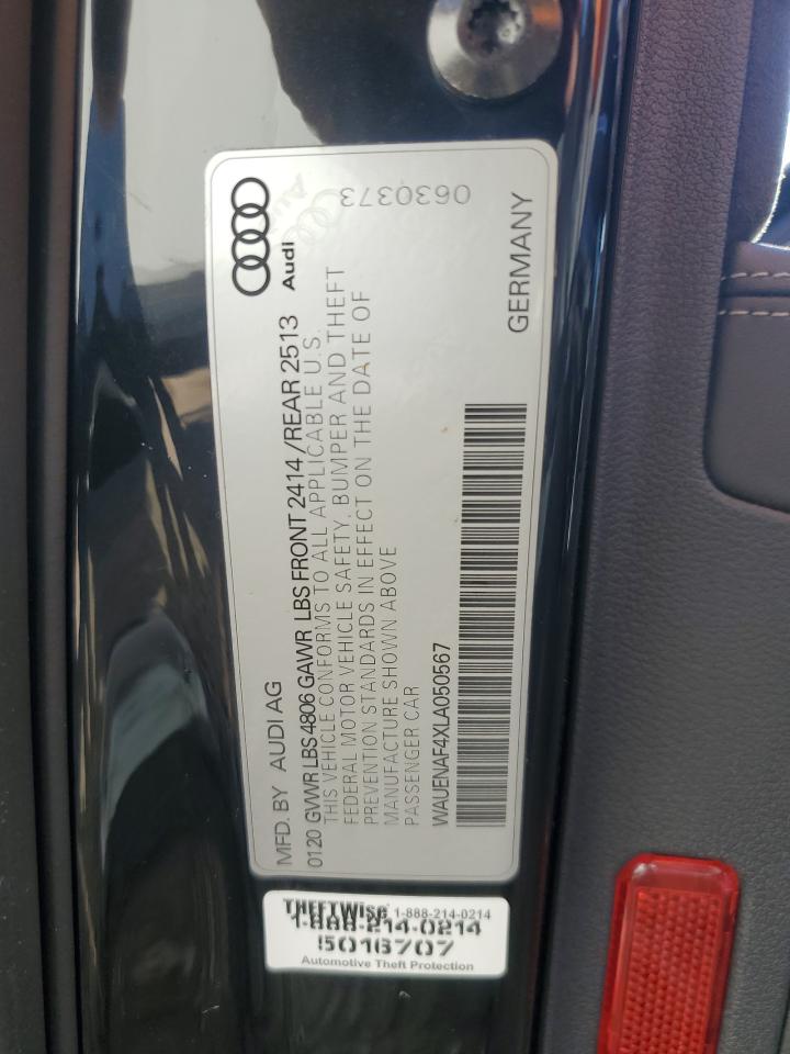 2020 Audi A4 Premium Plus VIN: WAUENAF4XLA050567 Lot: 90458395