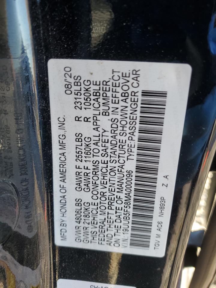 2021 Acura Tlx Tech A VIN: 19UUB5F58MA000096 Lot: 90886175