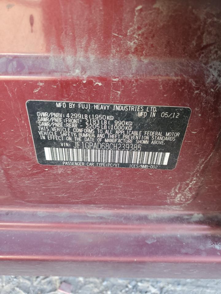 2012 Subaru Impreza Premium VIN: JF1GPAD68CH239385 Lot: 91921745