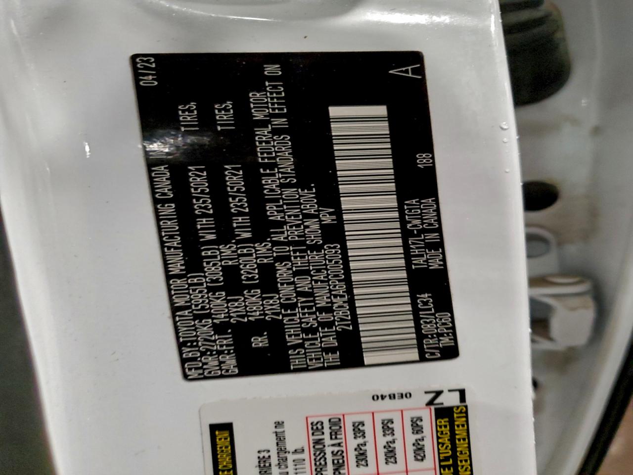 2023 Lexus Rx 500H F Sport VIN: 2T2BCMEA6PC005093 Lot: 94702115