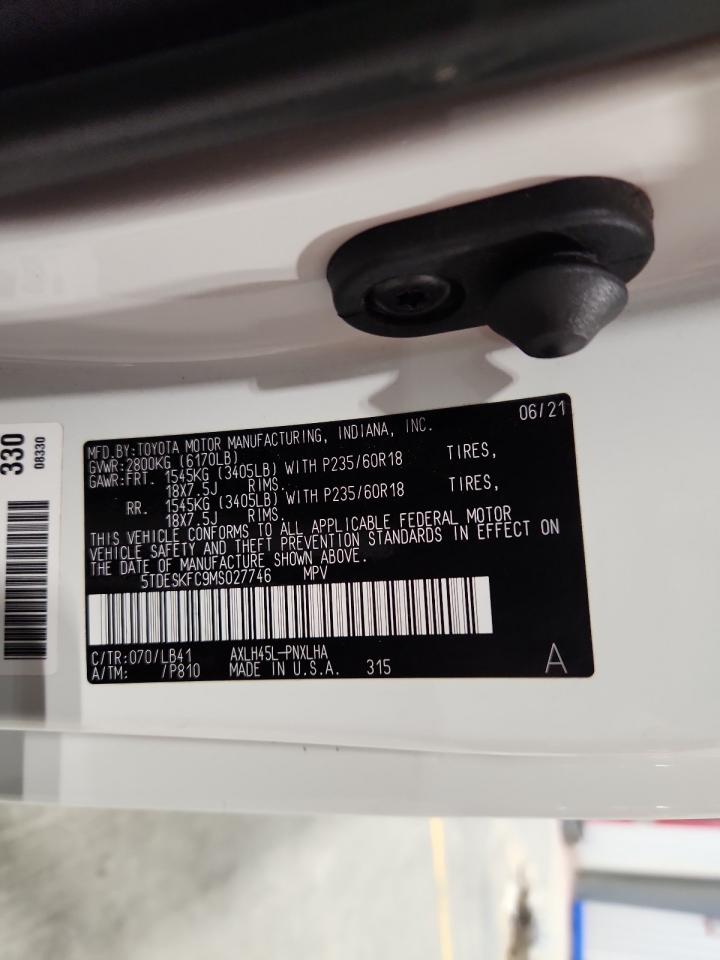 2021 Toyota Sienna Limited VIN: 5TDESKFC9MS027746 Lot: 91861665