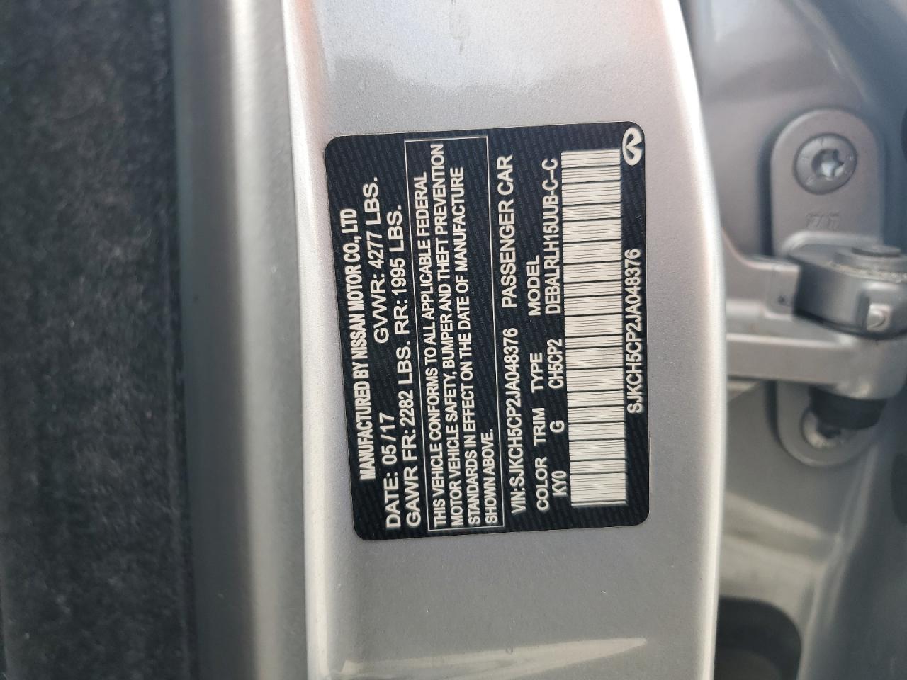 2018 Infiniti Qx30 Base VIN: SJKCH5CP2JA048376 Lot: 92027165