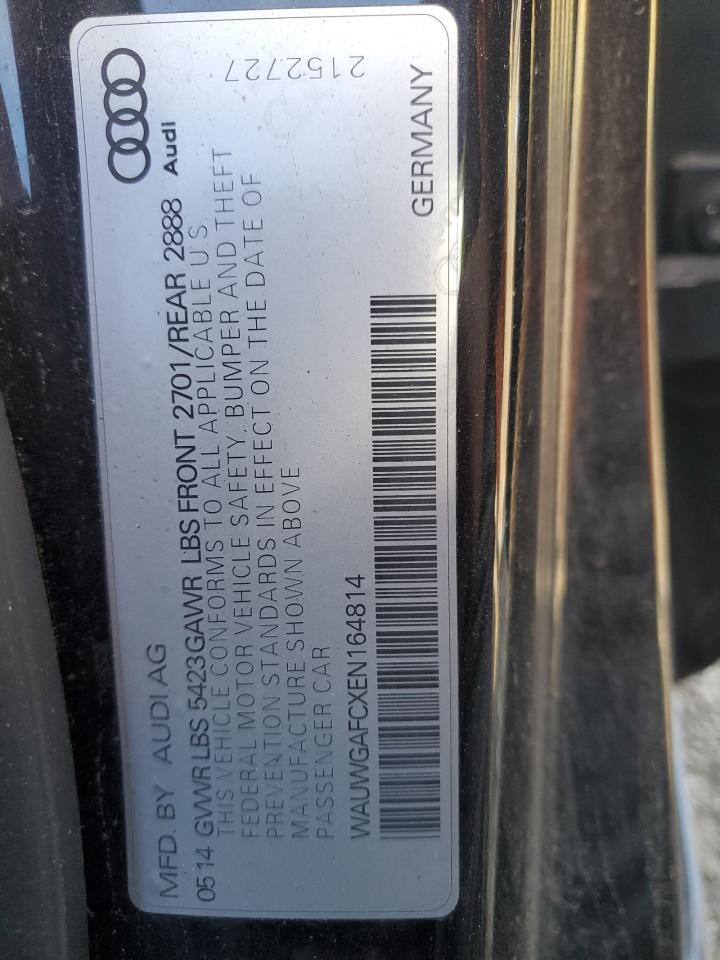 2014 Audi A7 Premium Plus VIN: WAUWGAFCXEN164814 Lot: 90991285