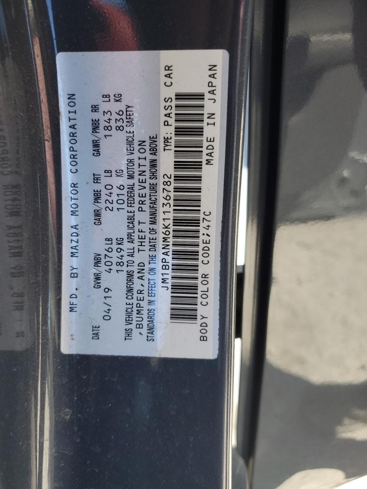 2019 Mazda 3 Premium VIN: JM1BPANM6K1136782 Lot: 92416785