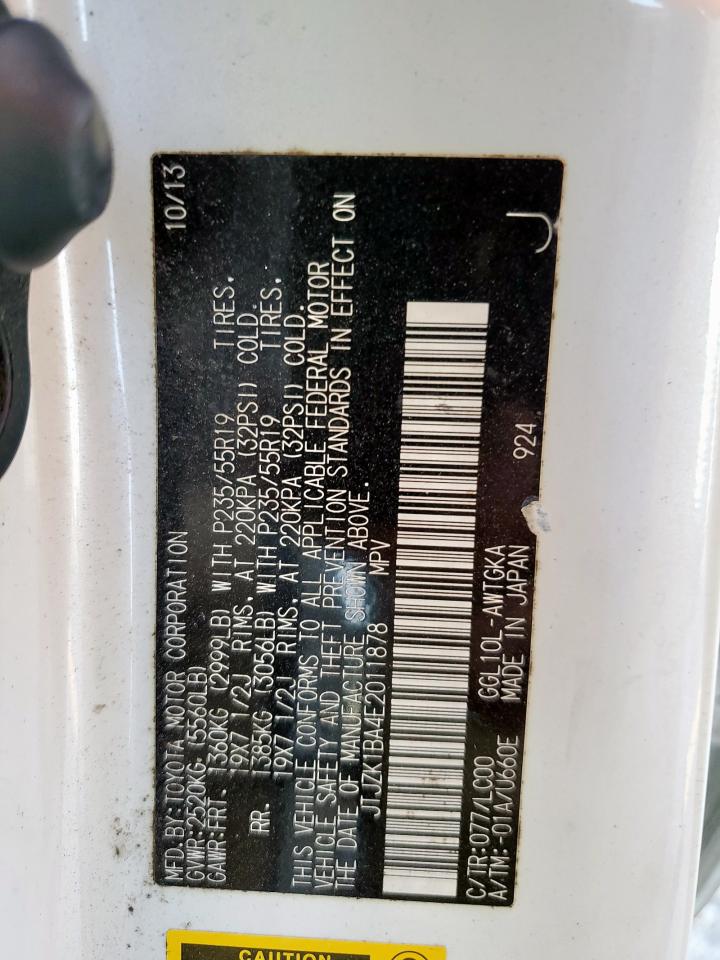 2014 Lexus Rx 350 VIN: JTJZK1BA4E2011878 Lot: 91580125