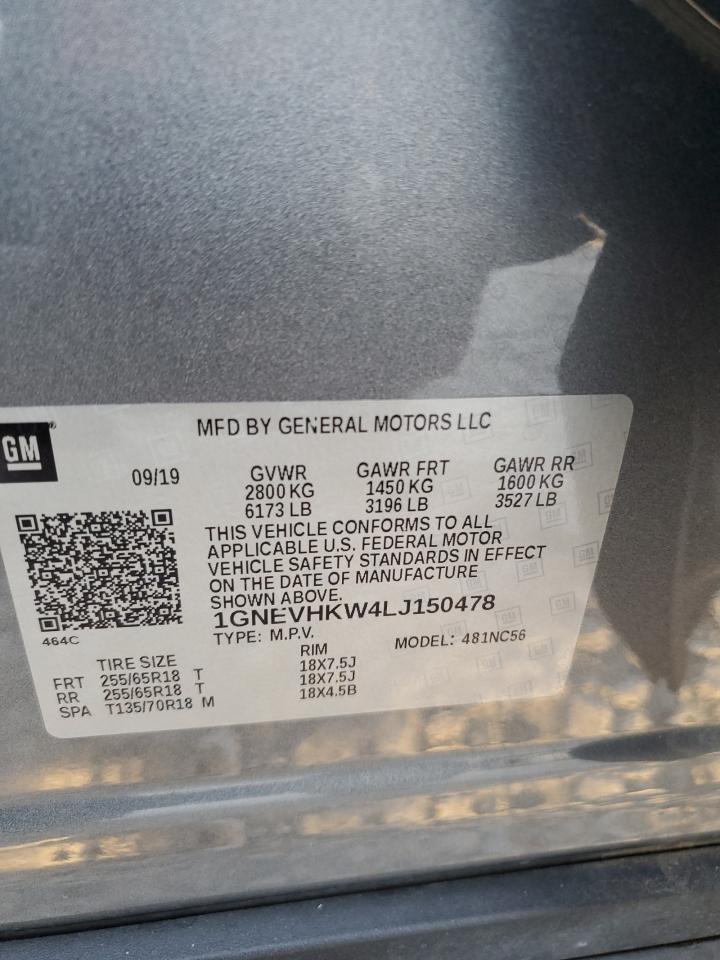 2020 Chevrolet Traverse Lt VIN: 1GNEVHKW4LJ150478 Lot: 90732965