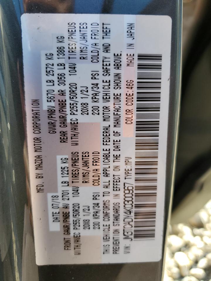 2019 Mazda Cx-9 Grand Touring VIN: JM3TCADY4K0300967 Lot: 90870005