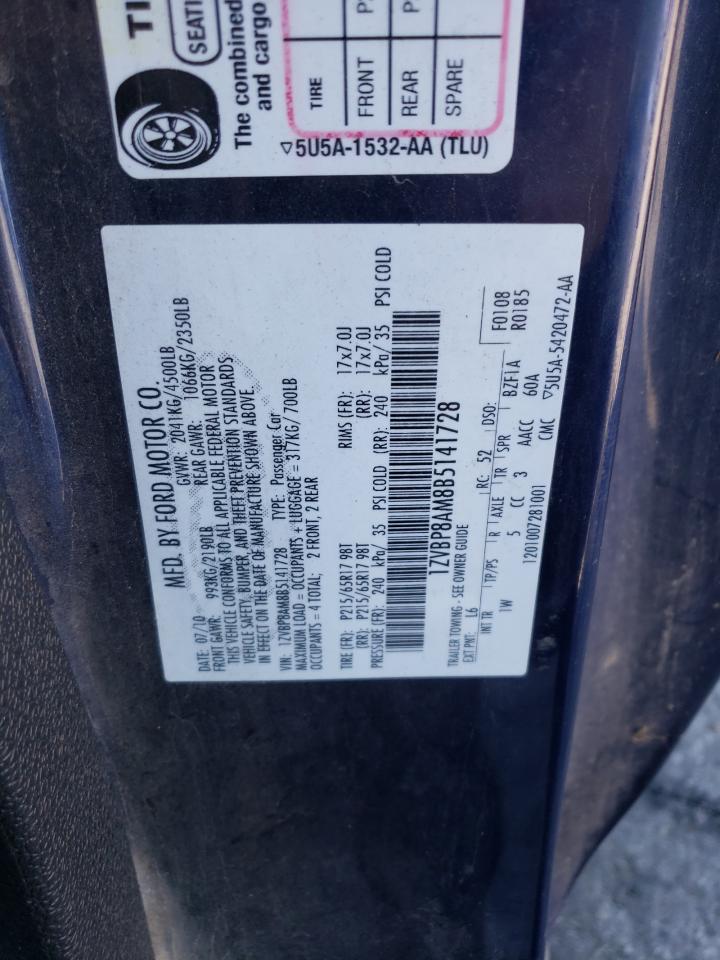 2011 Ford Mustang VIN: 1ZVBP8AM8B5141728 Lot: 91767555