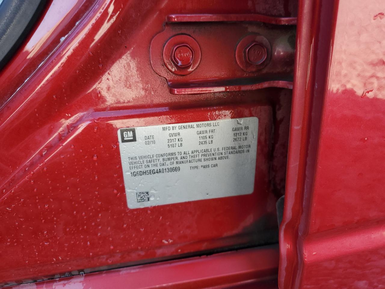 2010 Cadillac Cts Luxury Collection VIN: 1G6DH5EG4A0130669 Lot: 91315695