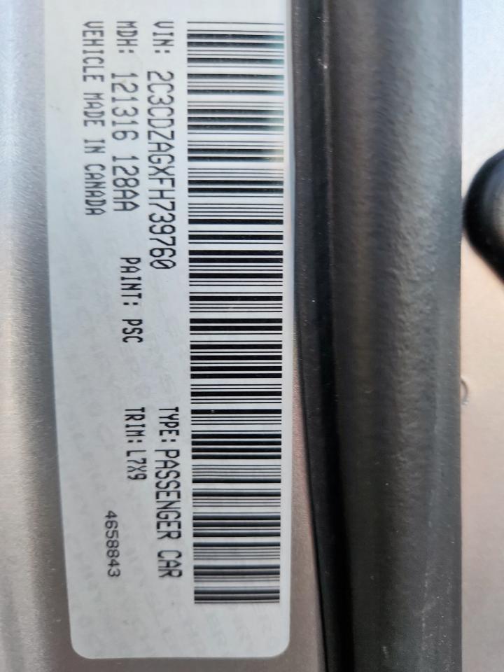 2015 Dodge Challenger Sxt VIN: 2C3CDZAGXFH739760 Lot: 90893825