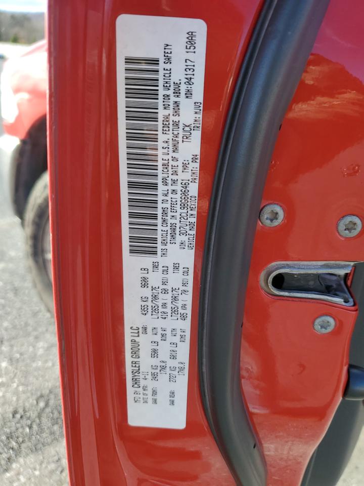 2011 Dodge Ram 2500 VIN: 3D7UT2CL9BG606461 Lot: 92928915