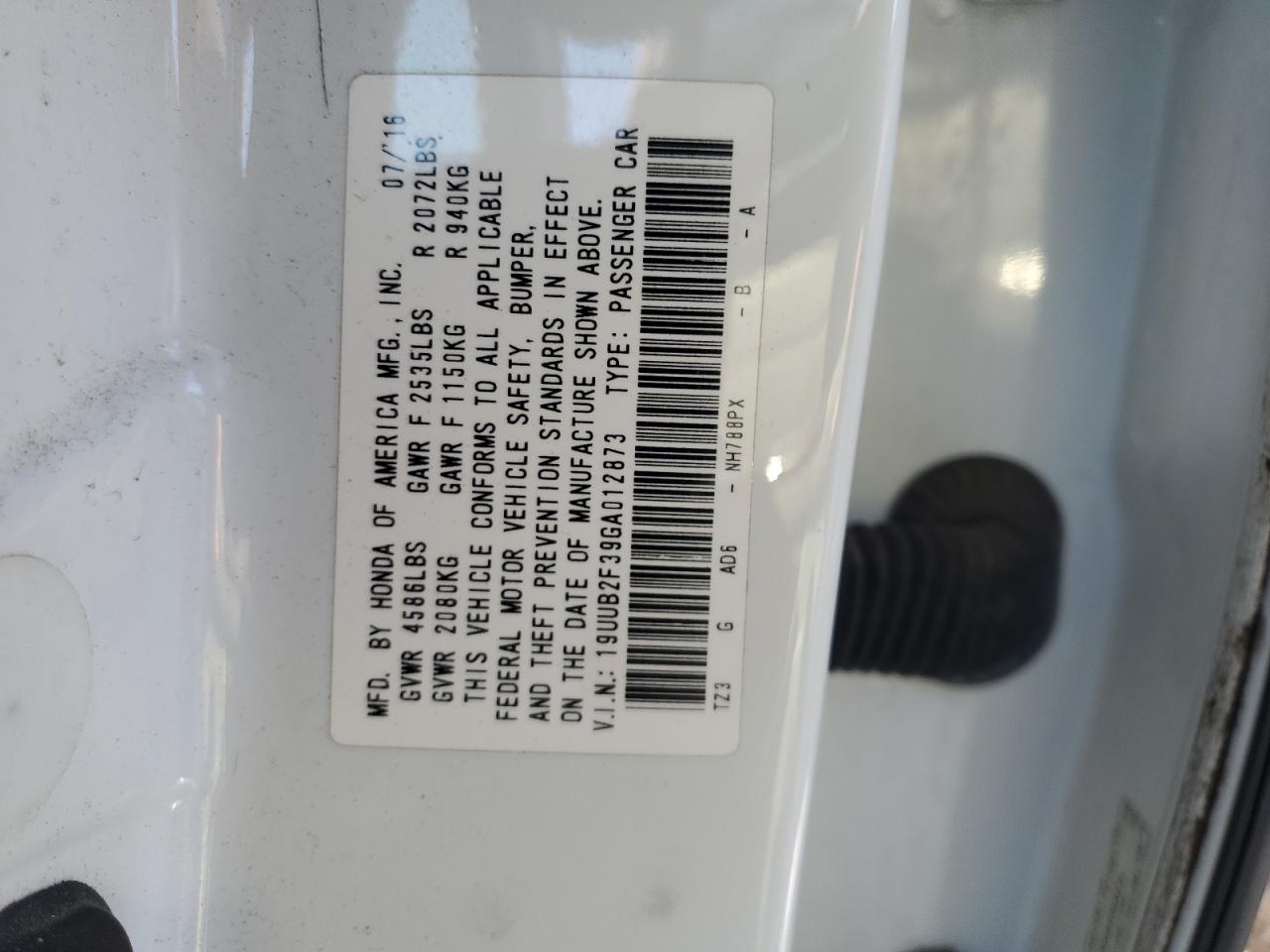 2016 Acura Tlx VIN: 19UUB2F39GA012873 Lot: 91899355