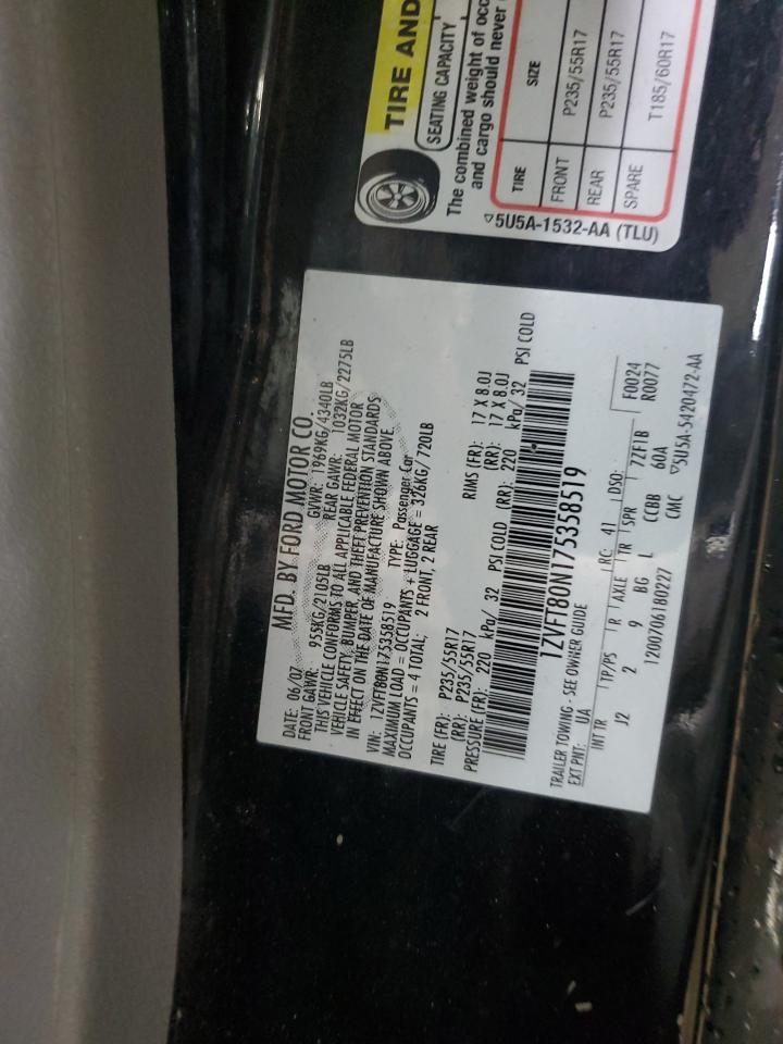 2007 Ford Mustang VIN: 1ZVFT80N175358519 Lot: 93354385