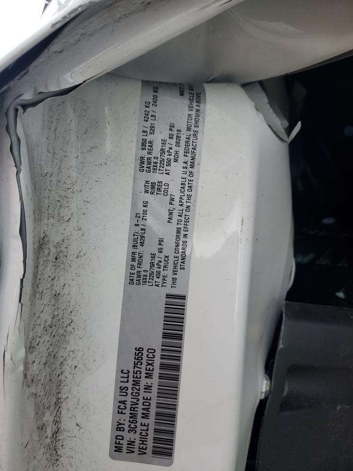 2021 Ram Promaster 3500 3500 High VIN: 3C6MRVJG2ME575656 Lot: 91728945