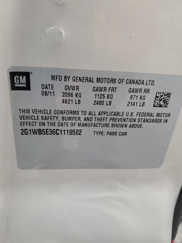 2012 Chevrolet Impala Lt VIN: 2G1WB5E36C1119502 Lot: 93320345