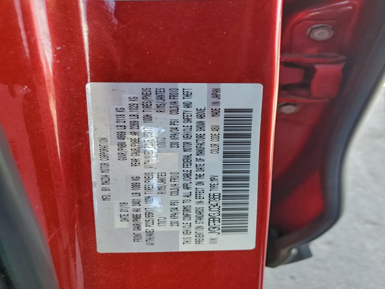 2018 Mazda Cx-5 Sport VIN: JM3KFBBM3J0347866 Lot: 94865705