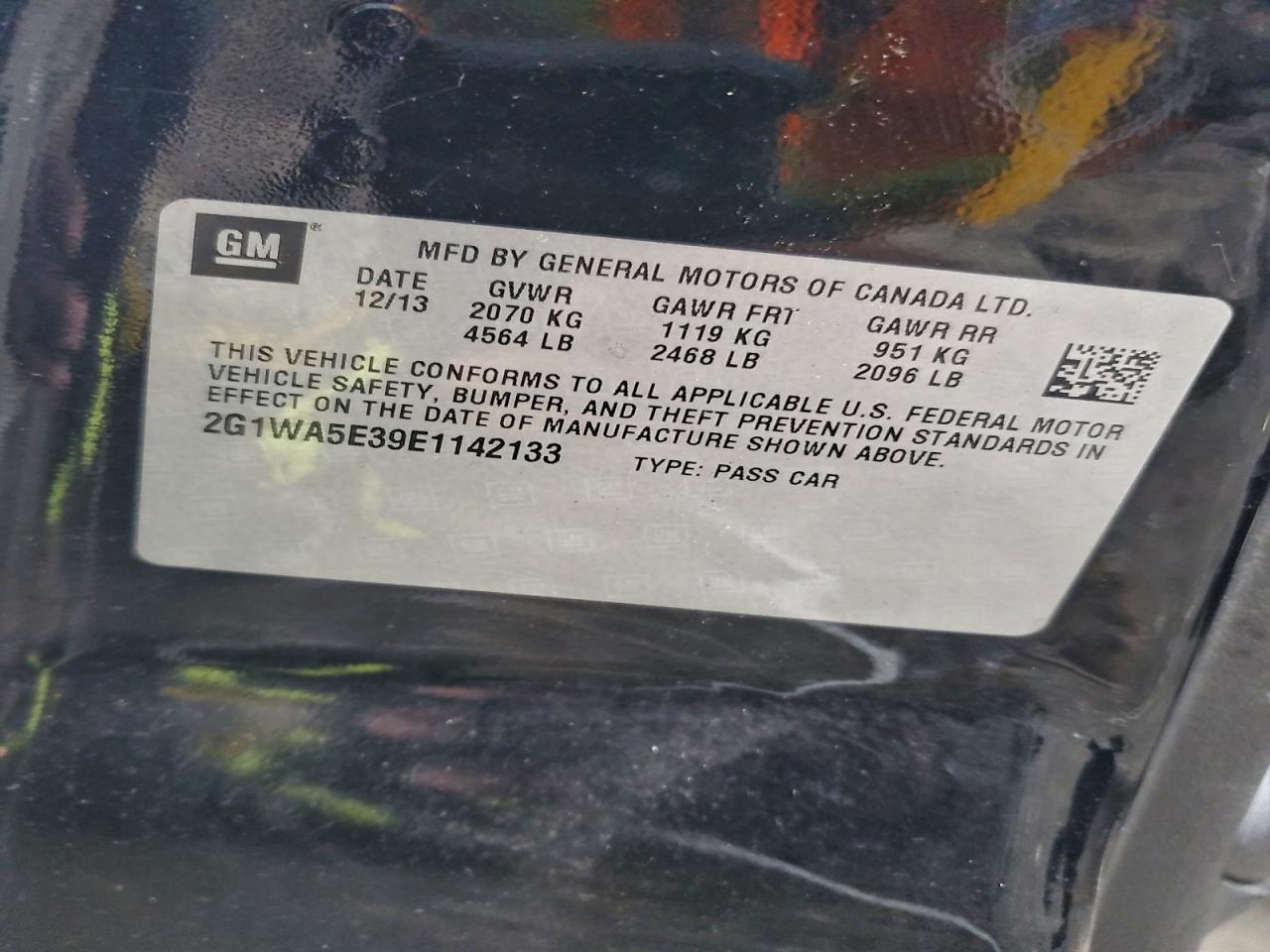 2014 Chevrolet Impala Limited Ls VIN: 2G1WA5E39E1142133 Lot: 93884595