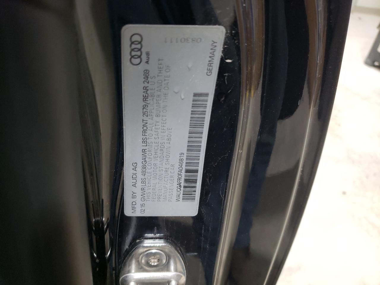 2015 Audi S5 Premium Plus VIN: WAUCGAFR0FA046819 Lot: 93705735